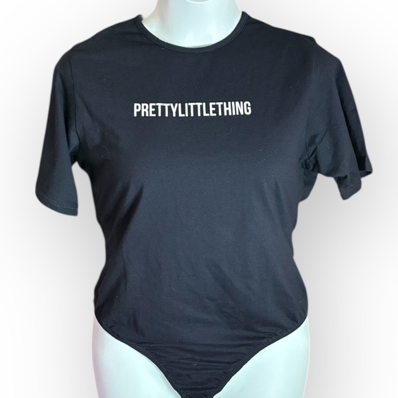 PrettyLittleThing Tops - PrettyLittleThing Plus 20 Navy Cotton Stretch Bodysuit Tee Short Sleeve NWT PLT